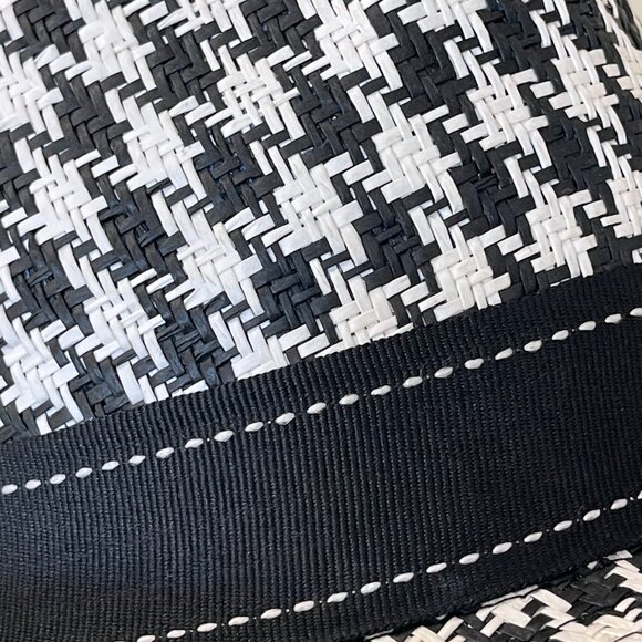 Pugs Gear Black and white Houndstooth Straw Hat - Picture 9 of 15